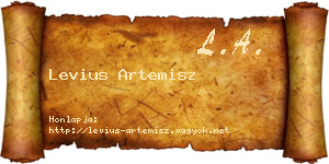 Levius Artemisz névjegykártya